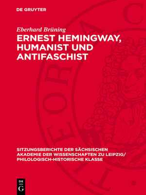 cover image of Ernest Hemingway, Humanist und Antifaschist